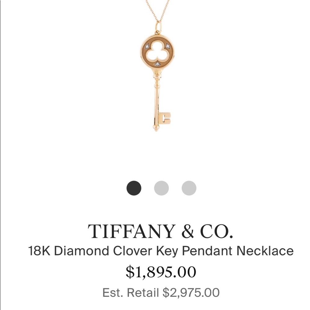 Tiffany & Co. 18kt Trefoil Diamond 3 Clover Key